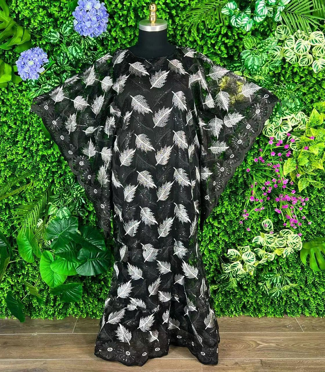 Leaf Print Swiss Voile Dress