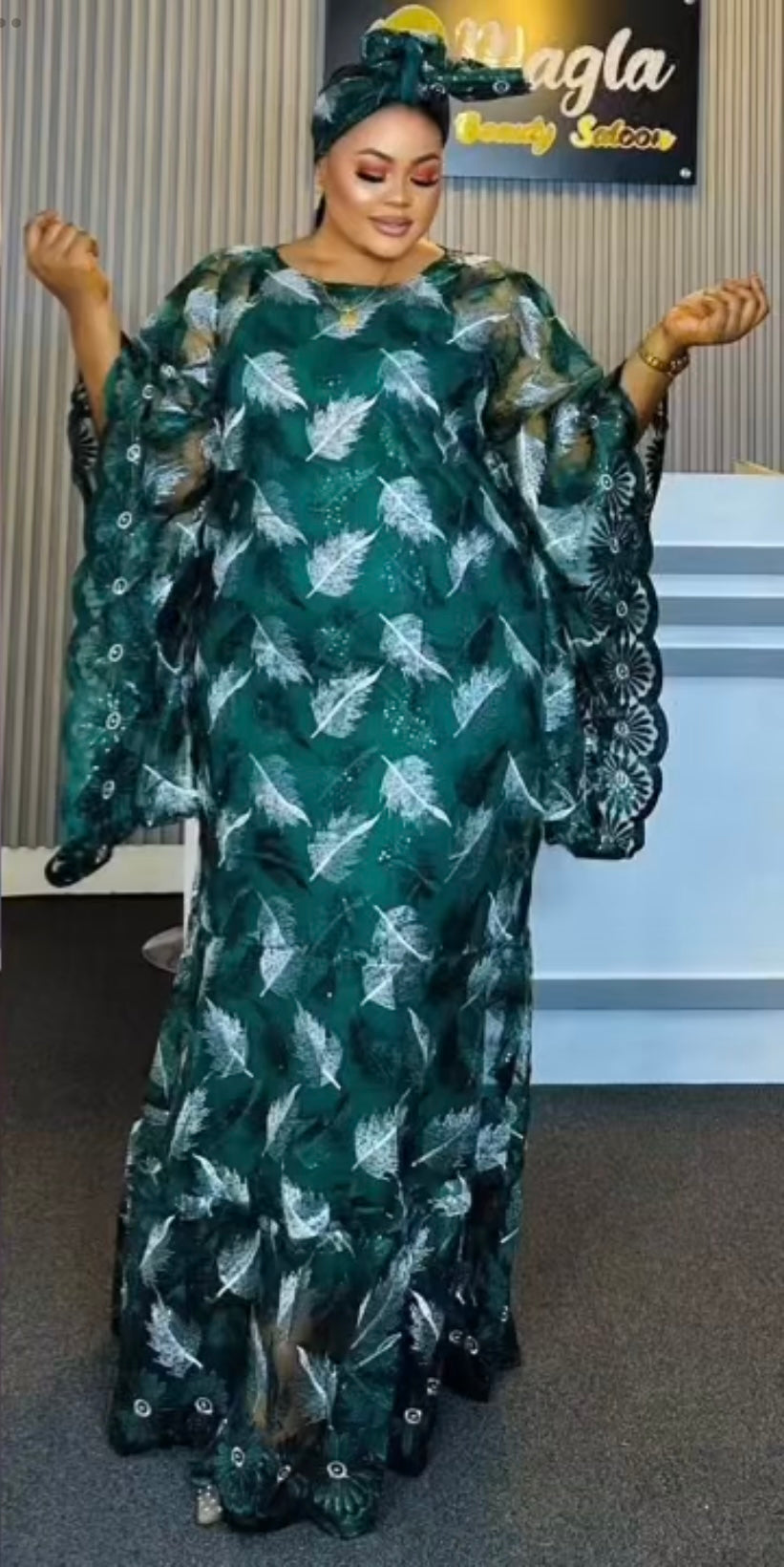 Leaf Print Swiss Voile Dress